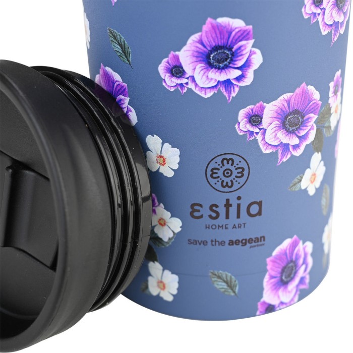 Θερμός Travel Mug Save The Aegean 350ml Garden Blue Estia Θερμός Travel Mug Save The Aegean 350ml Garden Blue Estia