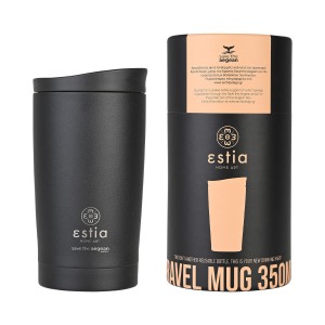 Θερμός Travel Mug Save The Aegean 350ml Midnight Black Estia