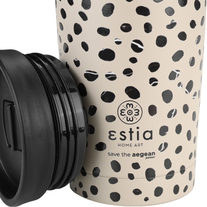 Θερμός Travel Mug Save The Aegean 350ml Leopard Taupe Estia