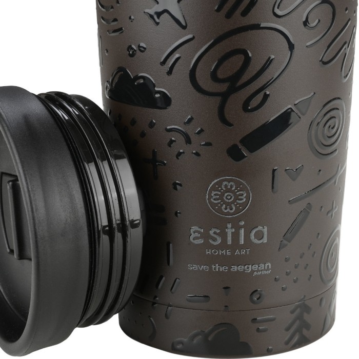 Θερμός Travel Mug Save The Aegean 350ml Noir Echo Estia Θερμός Travel Mug Save The Aegean 350ml Noir Echo Estia