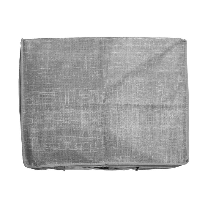 Θήκη Αποθήκευσης Grey Non Woven Υφασμάτινη Με Διπλό Φερμουάρ 60x45x30cm Estia