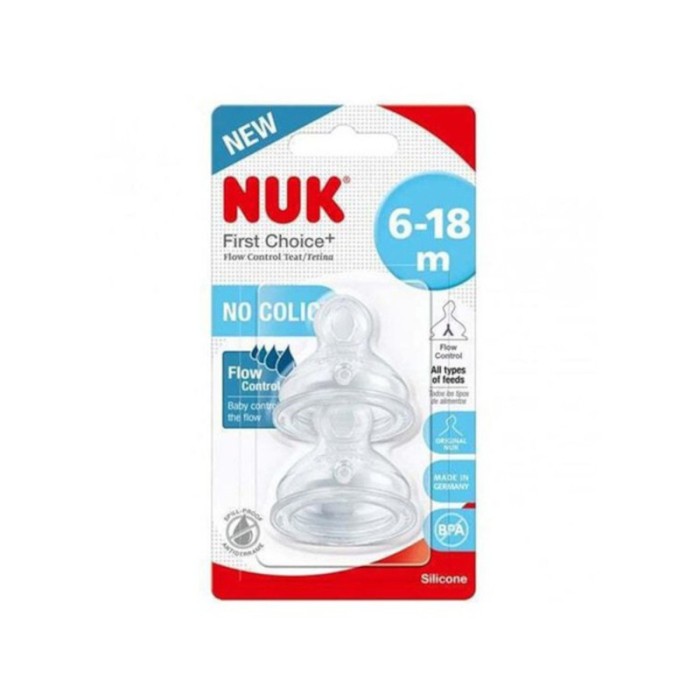 Θηλές Σιλικόνης First Choice Plus Με Έλεγχο Ροής 6-18m Flow Control 2τμχ Nuk
