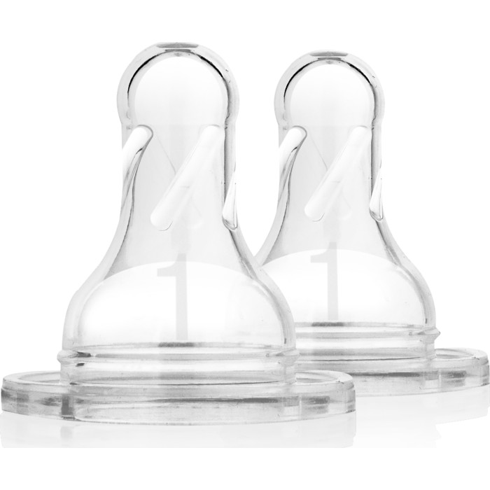 Θηλές Σιλικόνης Options+ 2τμχ για Μπιμπερό με Στενό Λαιμό Επίπεδο 1 Dr Brown's