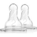 Θηλές Σιλικόνης Options+ 2τμχ για Μπιμπερό με Στενό Λαιμό Επίπεδο 2 Dr Brown's