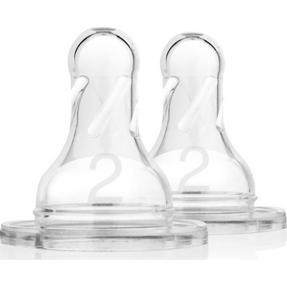 Θηλές Σιλικόνης Options+ 2τμχ για Μπιμπερό με Στενό Λαιμό Επίπεδο 2 Dr Brown's