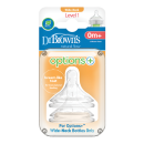 Θηλές Σιλικόνης Options+ 2τμχ για Μπιμπερό με Φαρδύ Λαιμό Επίπεδο 1 Dr Brown's