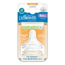Θηλές Σιλικόνης Options+ 2τμχ για Μπιμπερό με Φαρδύ Λαιμό Επίπεδο 4 Dr Brown's