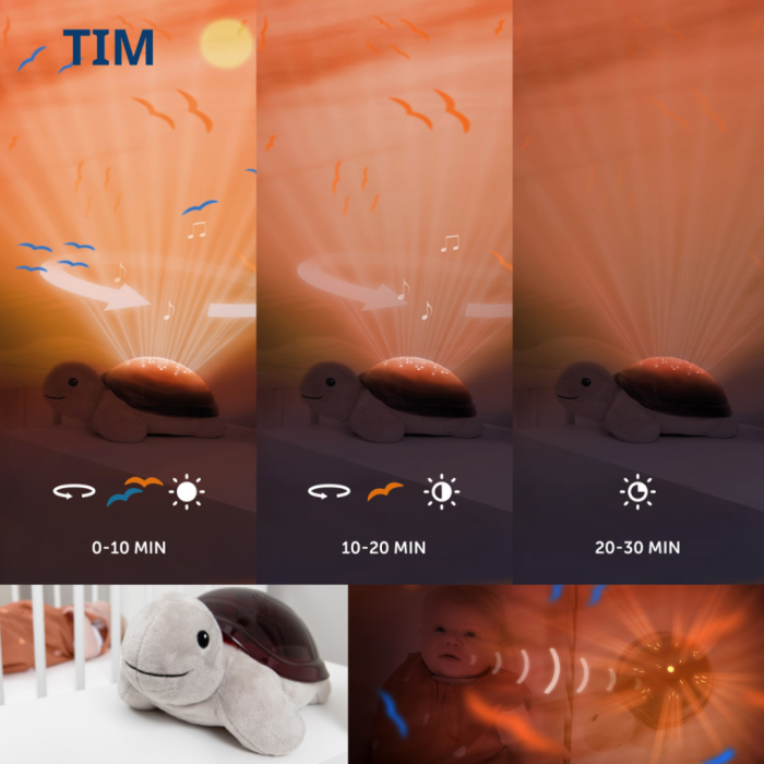 TIM Χελώνα Προτζέκτορας με Κίνηση Πουλιών Ηλιοβασίλεμα 3 Στάδια Ύπνου ZAZU TIM Χελώνα Προτζέκτορας με Κίνηση Πουλιών Ηλιοβασίλεμα 3 Στάδια Ύπνου ZAZU