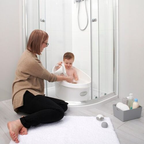 Shnuggle Toddler Bath Λευκό Γκρί ανοιχτό με τάπα Shnuggle Toddler Bath Λευκό Γκρί ανοιχτό με τάπα