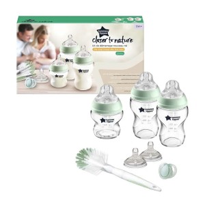 Tommee Tippee Σετ Γυάλινα Μπιμπερό Closer To Nature Για Νεογέννητα 7 τμχ Μέντα
