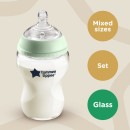 Tommee Tippee Σετ Γυάλινα Μπιμπερό Closer To Nature Για Νεογέννητα 7 τμχ Μέντα