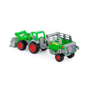 Τρακτέρ Με Τρέιλερ Και Φορτωτής Polesie Τρακτέρ Με Τρέιλερ Και Φορτωτής Polesie