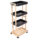 Τρόλεϊ  Bamboo Essentials 4 Επιπέδων 40x30x88cm Μαύρο Estia