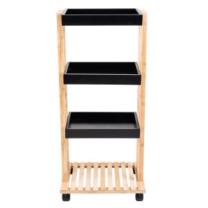 Τρόλεϊ Bamboo Essentials 4 Επιπέδων 40x30x88cm Μαύρο Estia Τρόλεϊ Bamboo Essentials 4 Επιπέδων 40x30x88cm Μαύρο Estia