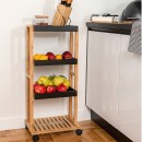 Τρόλεϊ  Bamboo Essentials 4 Επιπέδων 40x30x88cm Μαύρο Estia