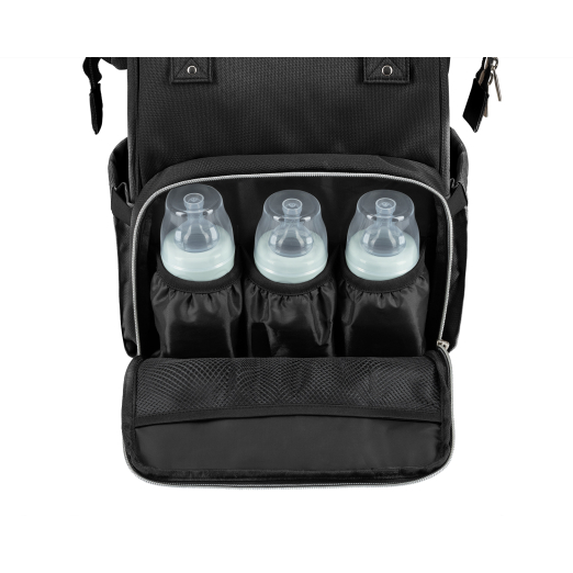 Τσάντα-Αλλαξιέρα Siena Black & Silver 2025