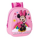 Τσάντα Πλάτης Σχολική 3D Minnie Mouse Safta