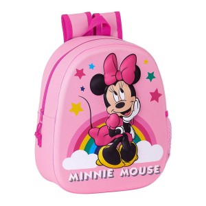 Τσάντα Πλάτης Σχολική 3D Minnie Mouse Safta