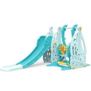 Τσουλήθρα με Κούνια & Μπασκέτα Coco Μπλε 120cm Moni 19016 Τσουλήθρα με Κούνια & Μπασκέτα Coco Μπλε 120cm Moni 19016