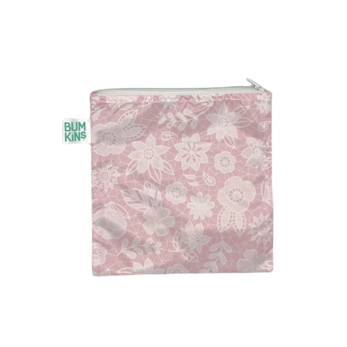 Υφασμάτινο Τσαντάκι Φαγητού Ροζ Δαντέλα Bumkins