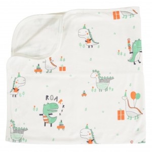 Βαμβακερή Κουβέρτα Αγκαλιάς 85x85cm Dino Mint Cangaroo