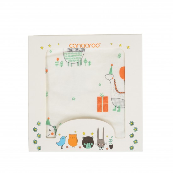 Βαμβακερή Κουβέρτα Αγκαλιάς 85x85cm Dino Mint Cangaroo