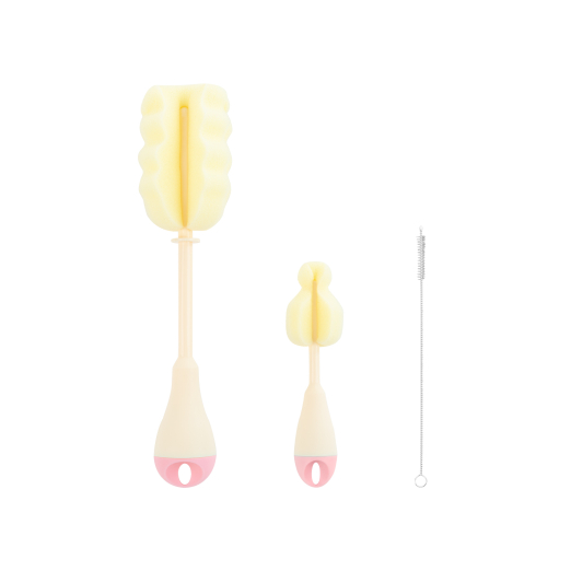 Βούρτσα Καθαρισμού Μπιμπερό Ροζ 3τμχ Kikka Boo