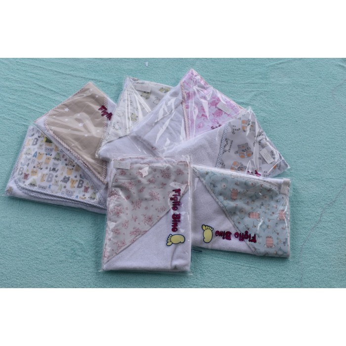 Βρεφική Πετσετούλα Κάπα Τετράγωνη Μπλε Figlio Bino