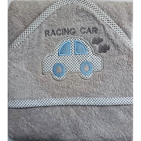 Βρεφική Πετσετούλα Μπάνιου Καπα 75x75cm Γκρι Beaux Bebes