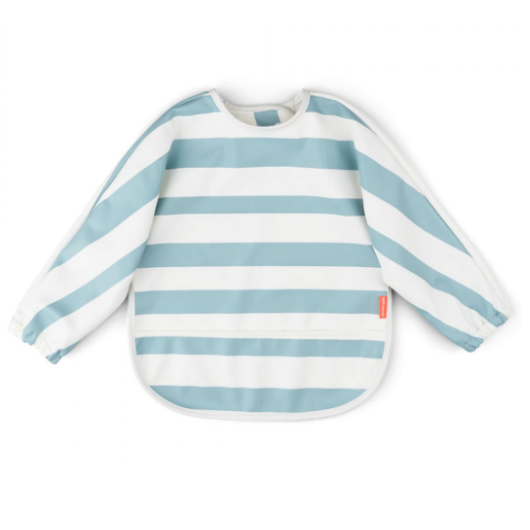 Βρεφική Σαλιάρα Με Μακρύ Μανίκι Stripes Blue Done by Deer