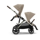 Βρεφικό Καρότσι Cybex Gazelle S Almond Beige Με Γκρι Σκελετό