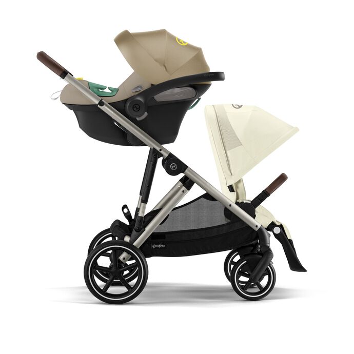 Βρεφικό Καρότσι Cybex Gazelle S Seashell Beige Με Γκρι Σκελετό