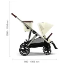 Βρεφικό Καρότσι Cybex Gazelle S Seashell Beige Με Γκρι Σκελετό