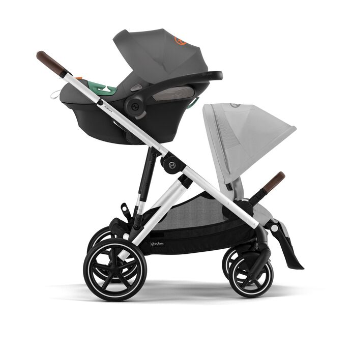 Βρεφικό Καρότσι Cybex Gazelle S Lava Grey Με Ασημί Σκελετό