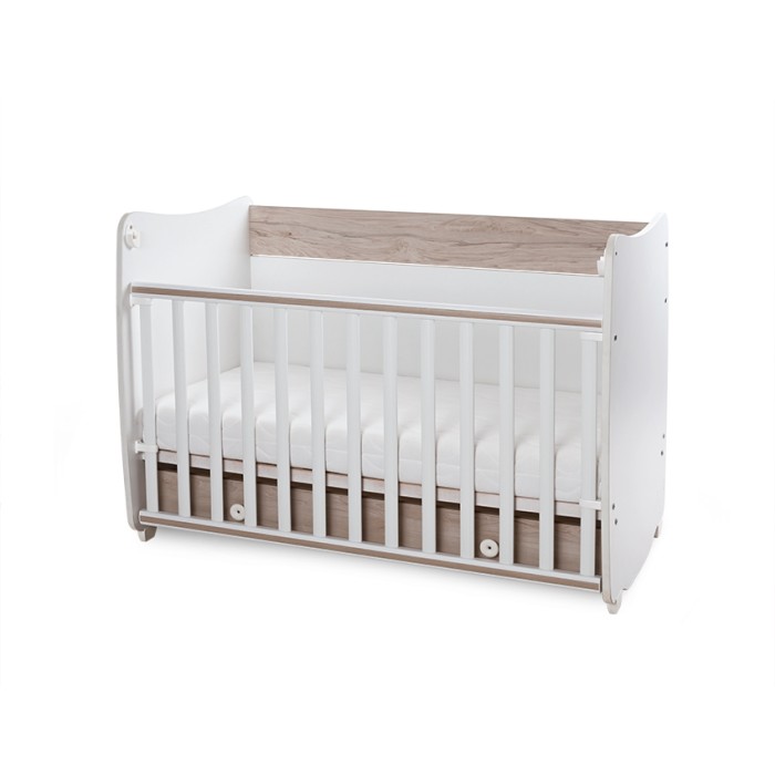 Βρεφικό Κρεβατάκι 2 Επιπέδων Dream New 60x120 White/Light Oak Lorelli