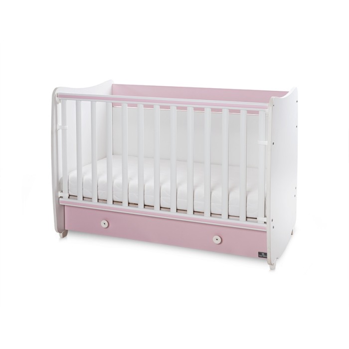 Βρεφικό Κρεβατάκι 2 Επιπέδων Dream New 60x120 White/Orchid Pink Lorelli