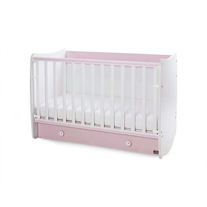 Βρεφικό Κρεβατάκι 2 Επιπέδων Dream New 60x120 White/Orchid Pink Lorelli