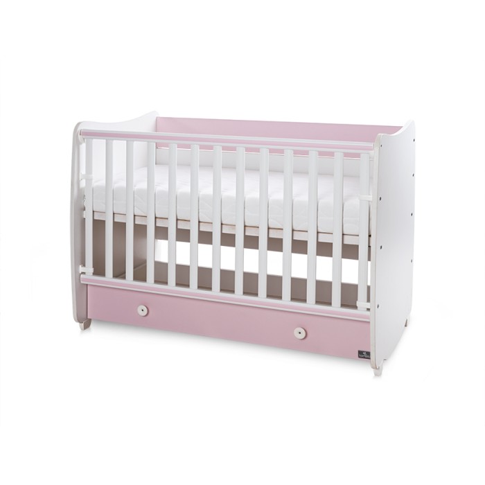 Βρεφικό Κρεβατάκι 2 Επιπέδων Dream New 60x120 White/Orchid Pink Lorelli