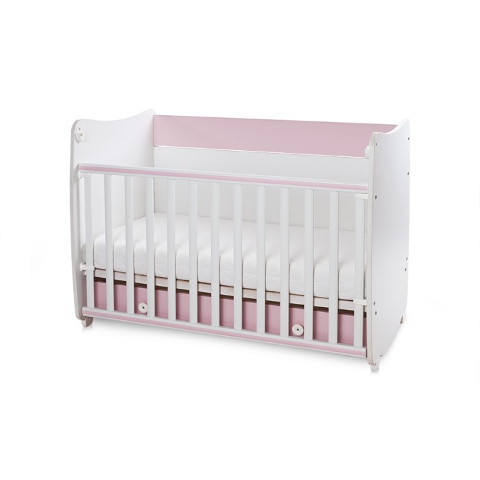 Βρεφικό Κρεβατάκι 2 Επιπέδων Dream New 60x120 White/Orchid Pink Lorelli