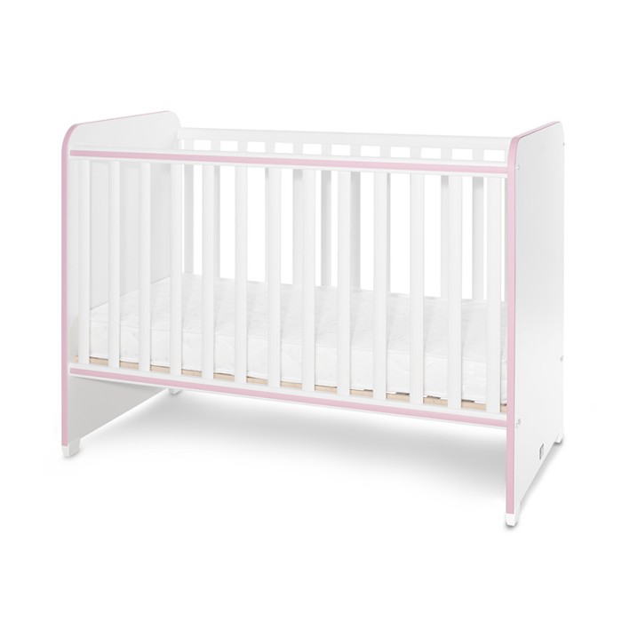 Βρεφικό Κρεβατάκι 2 Επιπέδων Sweet Dreams White/Orchid Pink 60x120cm Lorelli