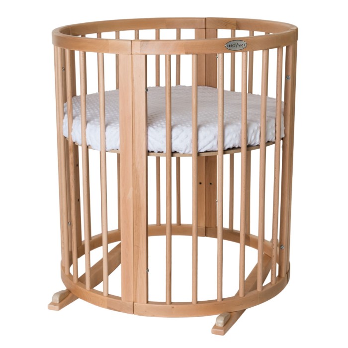 Βρεφικό Κρεβατάκι Smart Bed 9 σε 1 Φυσικό Ξύλο Round Ingvart