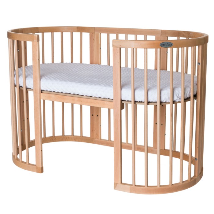 Βρεφικό Κρεβατάκι Smart Bed 9 σε 1 Φυσικό Ξύλο Oval Ingvart