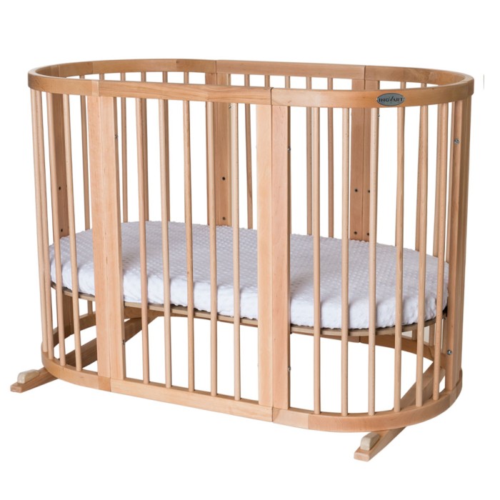 Βρεφικό Κρεβατάκι Smart Bed 9 σε 1 Φυσικό Ξύλο Round Ingvart