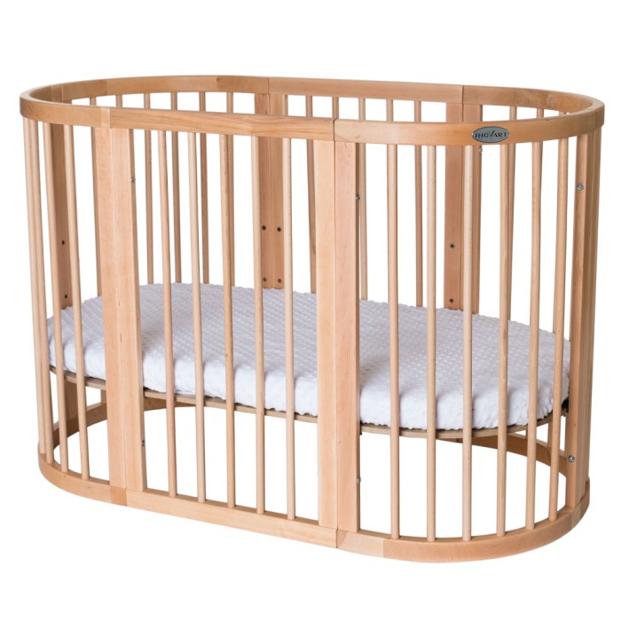 Βρεφικό Κρεβατάκι Smart Bed 9 σε 1 Φυσικό Ξύλο Oval Ingvart