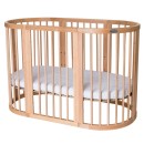 Βρεφικό Κρεβατάκι Smart Bed 9 σε 1 Φυσικό Ξύλο Round Ingvart