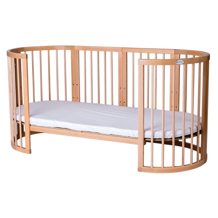 Βρεφικό Κρεβατάκι Smart Bed 9 σε 1 Φυσικό Ξύλο Oval Ingvart