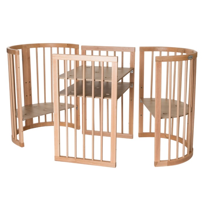 Βρεφικό Κρεβατάκι Smart Bed 9 σε 1 Φυσικό Ξύλο Round Ingvart