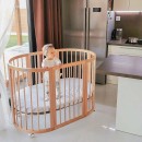 Βρεφικό Κρεβατάκι Smart Bed 9 σε 1 Φυσικό Ξύλο Oval Ingvart