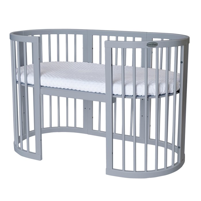 Βρεφικό Κρεβατάκι Smart Bed 9 σε 1 Γκρι Round Ingvart