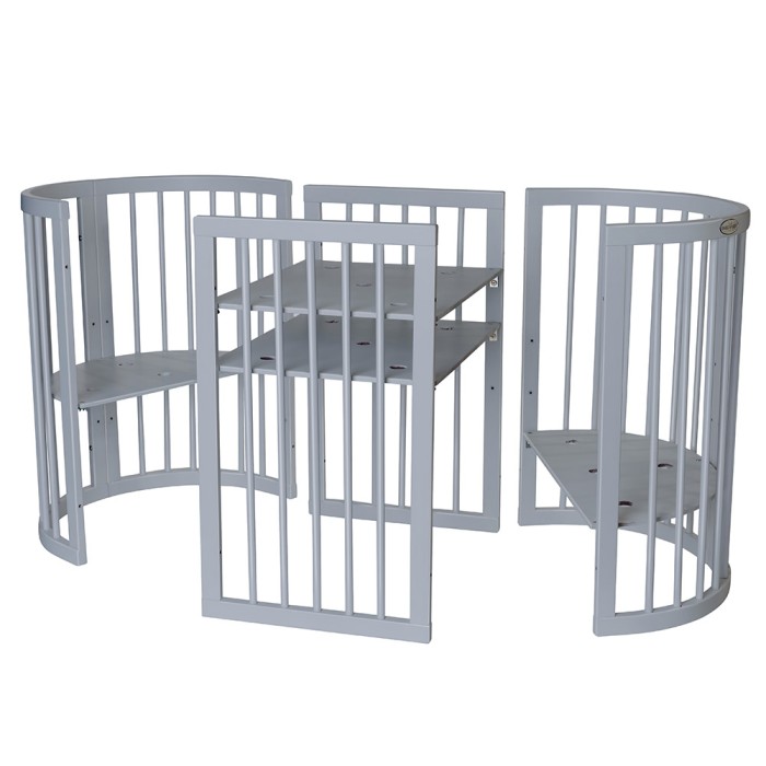 Βρεφικό Κρεβατάκι Smart Bed 9 σε 1 Γκρι Round Ingvart